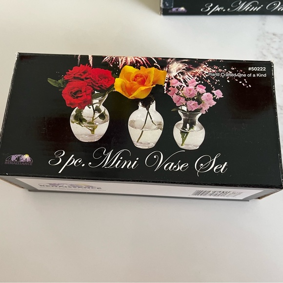 Accents Nwot Two Sets Of 3 Mini Glass Vases Poshmark